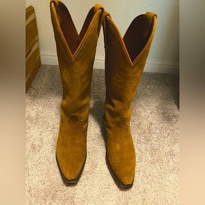 Tall Brown Suede Cowgirl Boots